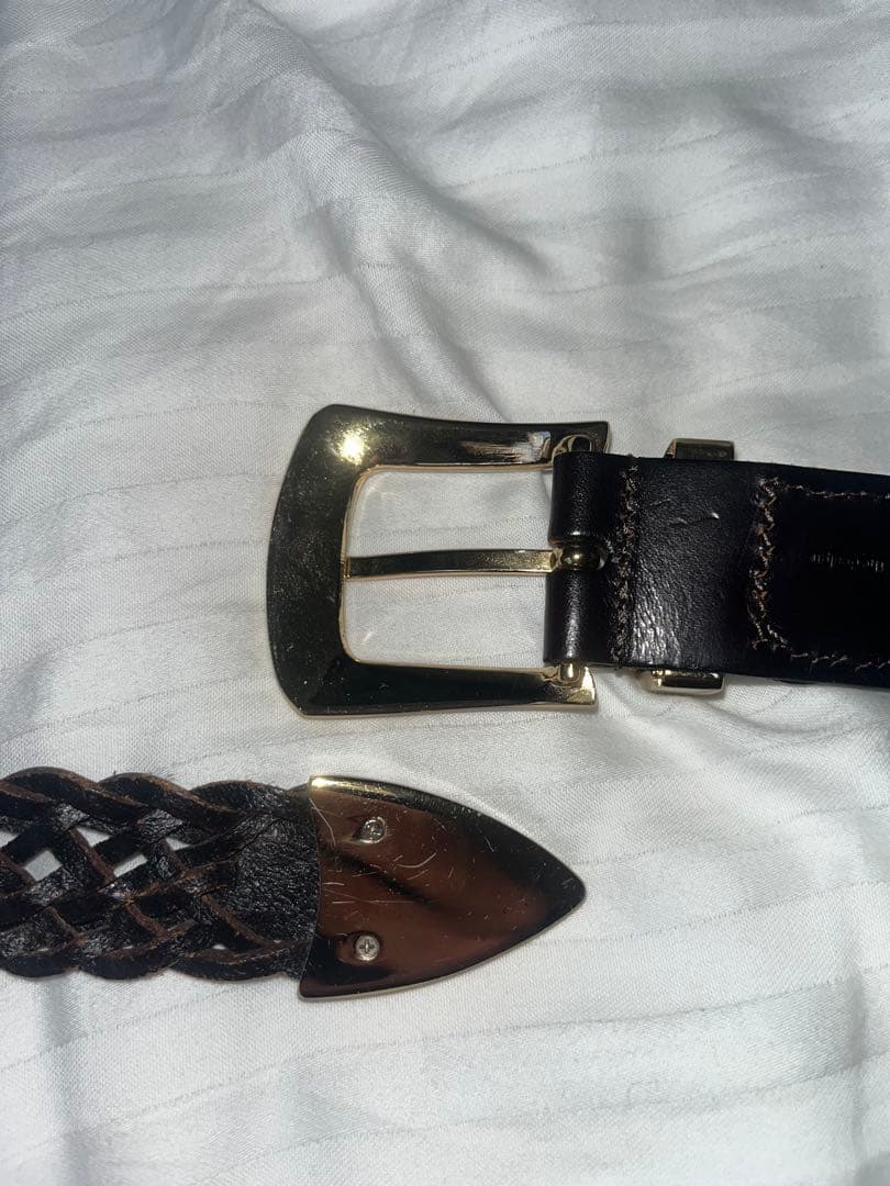 MBハイエンドレザーメッシュベルト(ゴールド) ダークブラウン Sサイズ