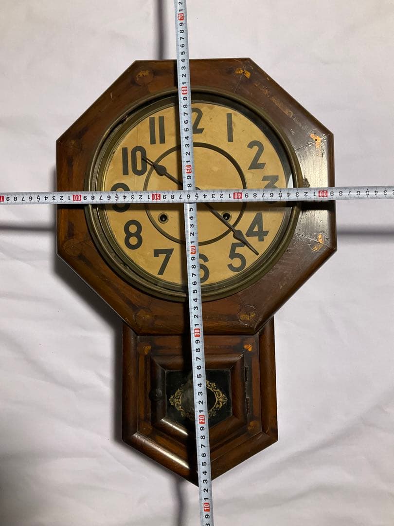 (12)掛け時計　稼動品　アンティーク　振り子時計