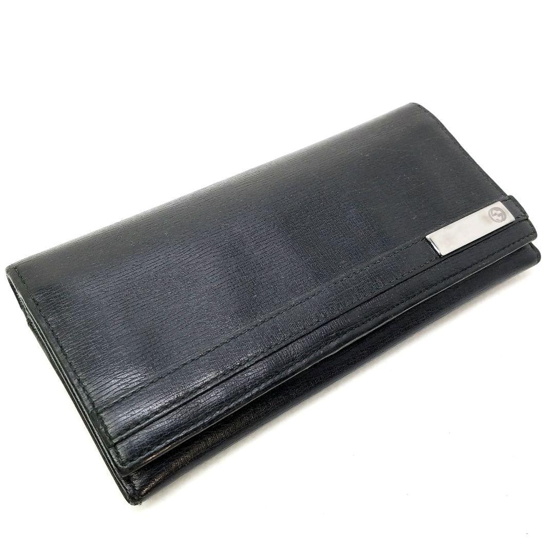 GUCCI グッチ インターロッキング レザー 革 長財布 コンチネンタル 黒