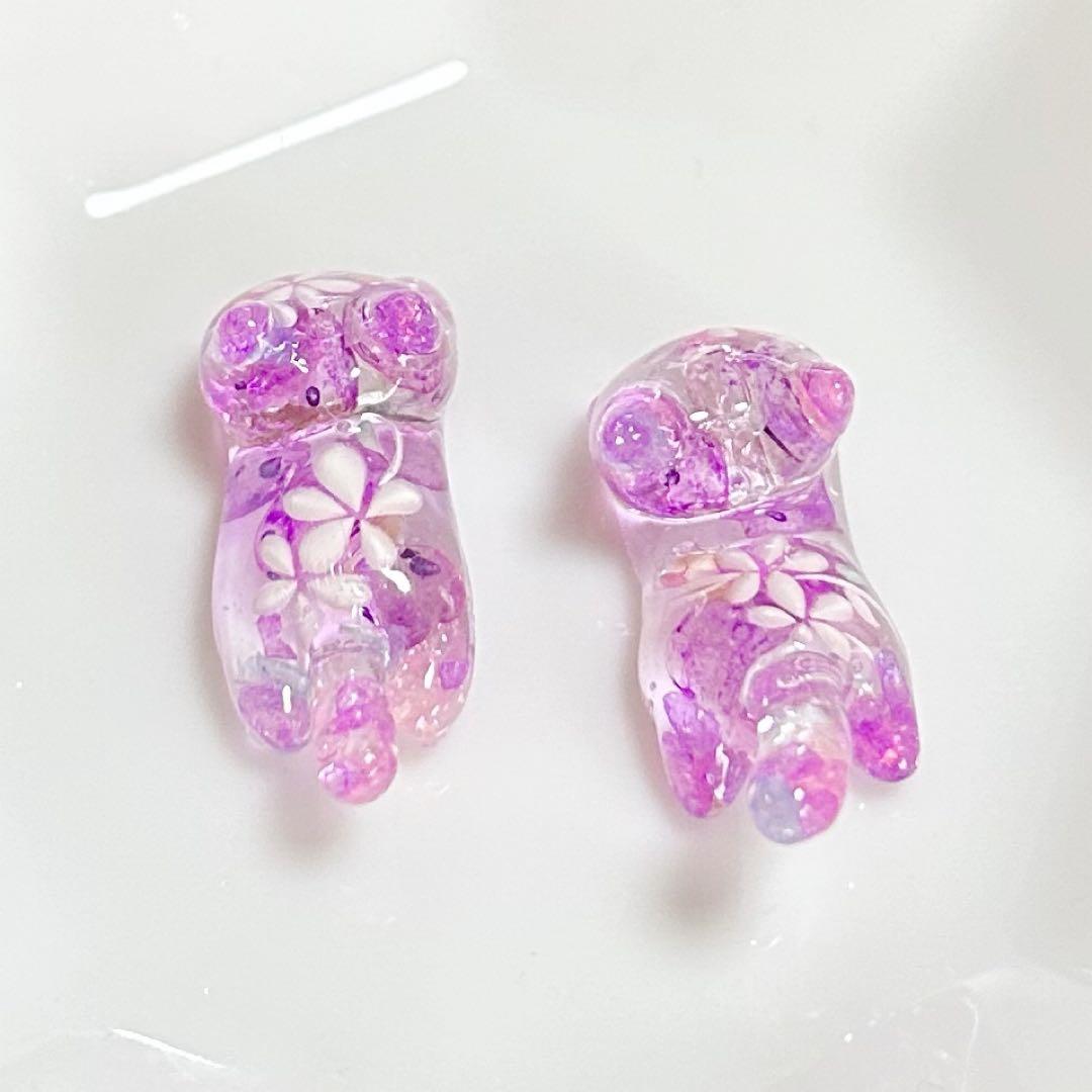 No.2853 ねこちゃん2種　ハンドメイドレジンパーツ