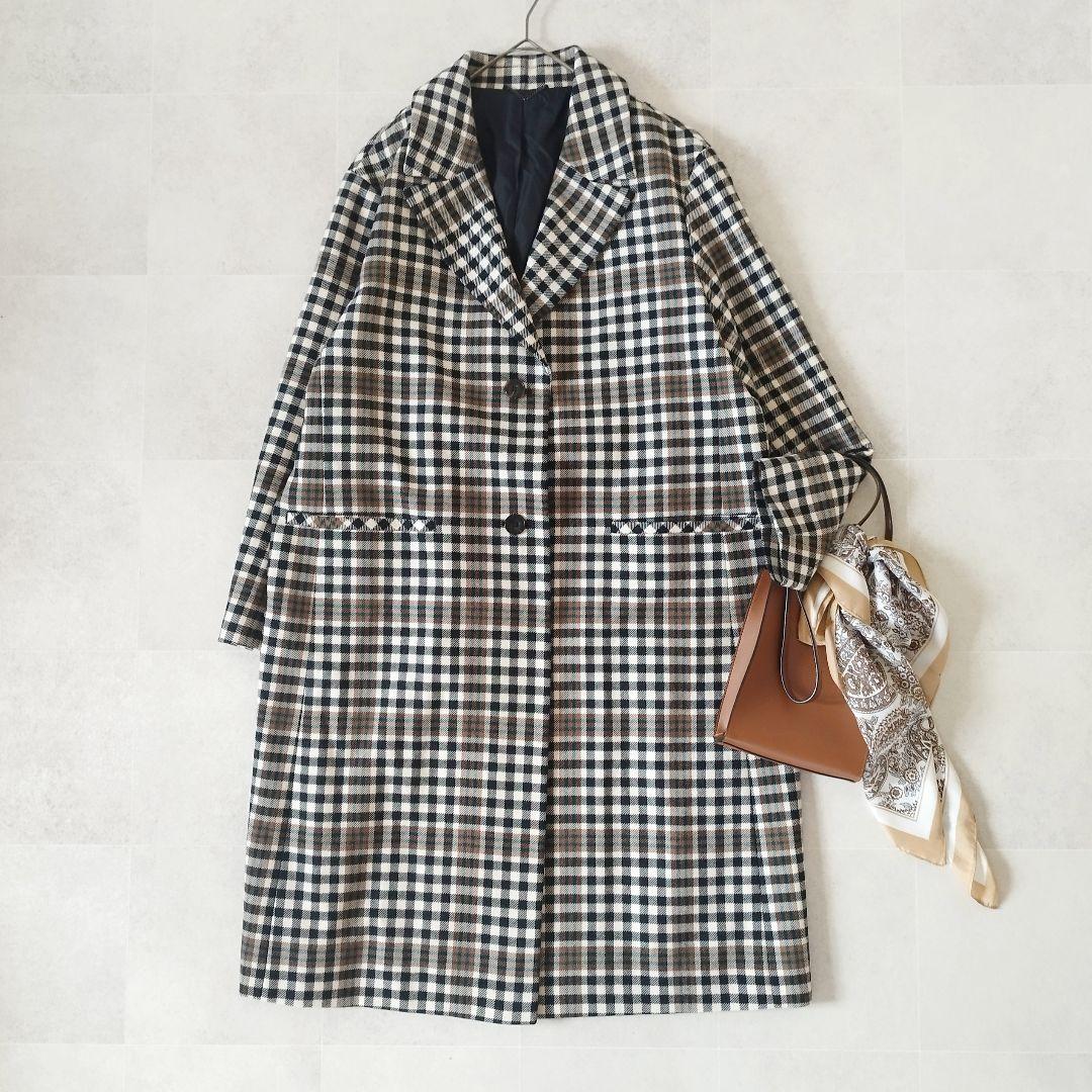 未使用級✨23区 3XL 46 大きいサイズ チェック チェスターコート コラボ