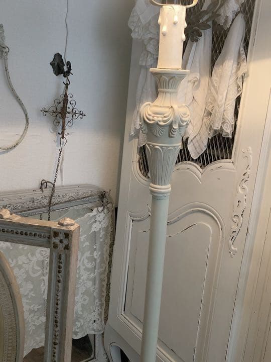 シャビー　フロアライト　モノグラム  シェード　セット　スタンドライト