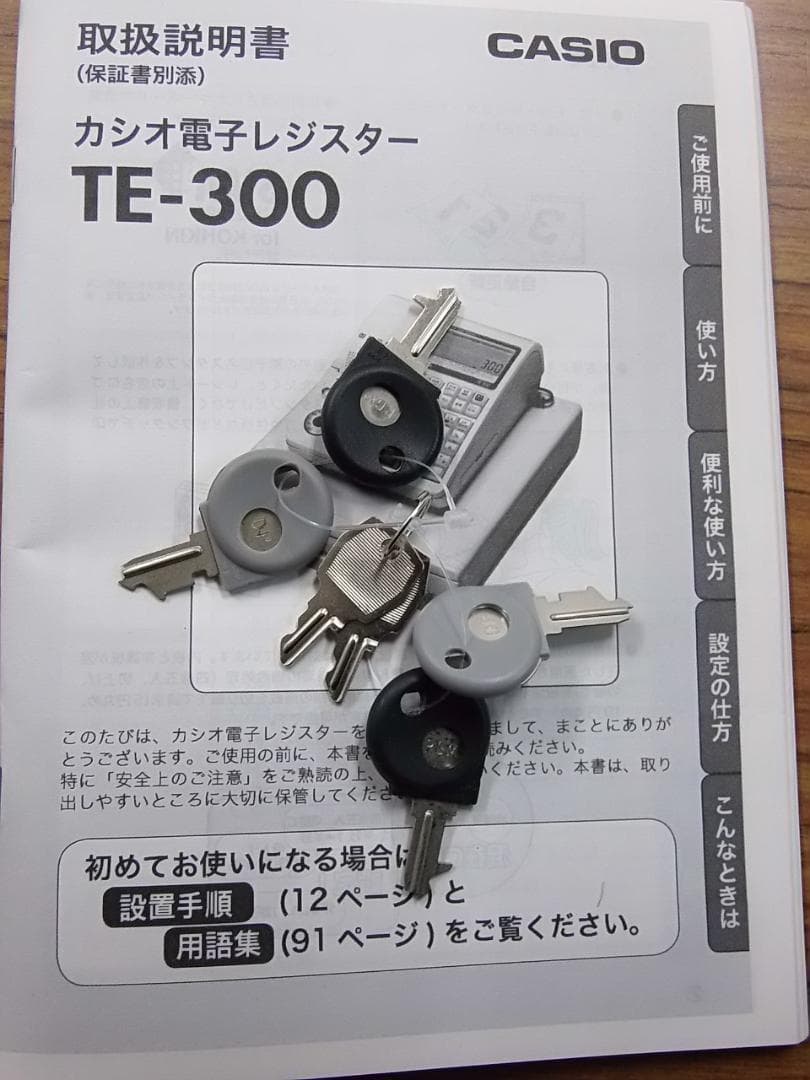 かわいい赤130店名設定無料カシオ１０部門TE-300 インボイスレジスター