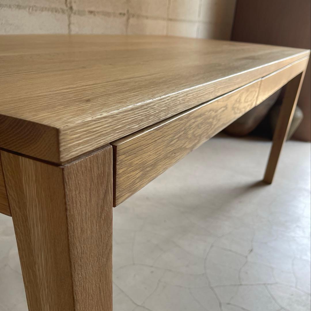 美品　無印良品　MUJI ダイニングテーブル　180 オーク無垢材　引出し付