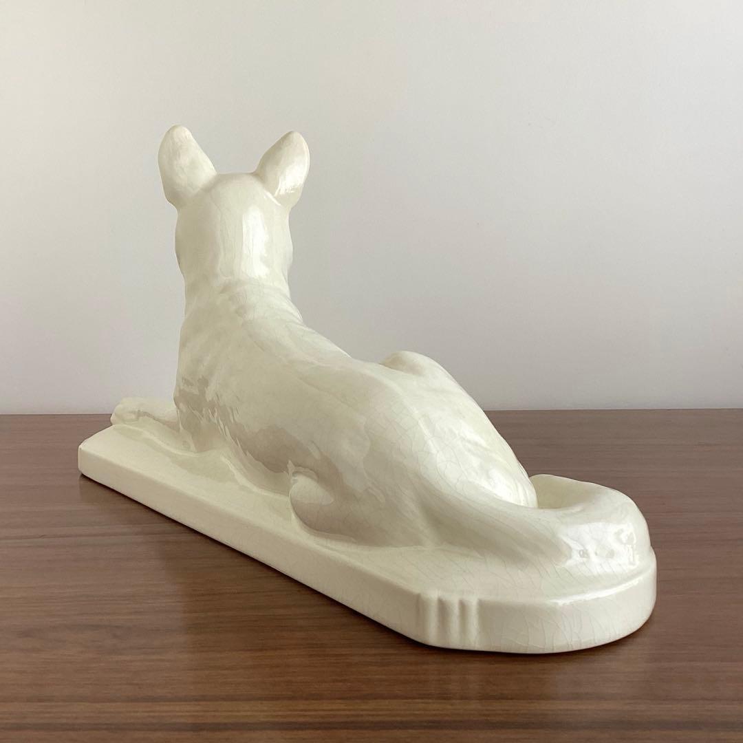 フランスアンティーク ♧ サルグミンヌ ♧ 陶器のジャーマンシェパード像