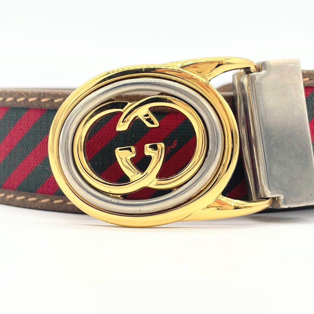 GUCCI グッチ オールドシェリーライン バックルベルト　GGロゴ