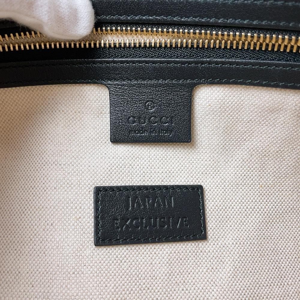 日本限定♡GUCCI トートバッグ レザー ブラック リボン 黒 440055