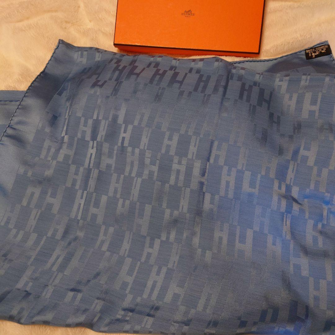 未使用級　エルメス　カレ　Hロゴ　ショール　ストール