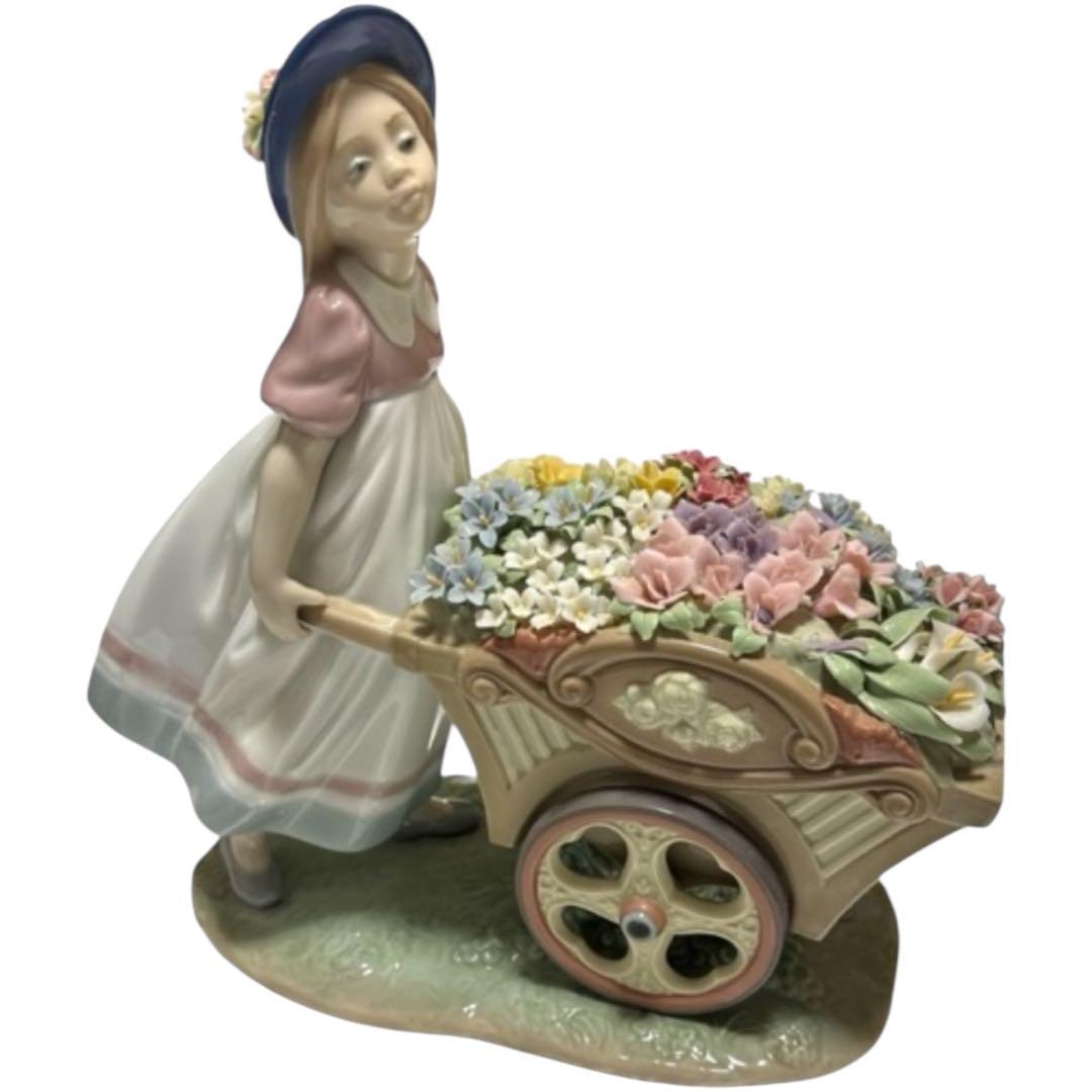 LLADRO リヤドロ 可愛いお花屋さん 荷車 少女 置物