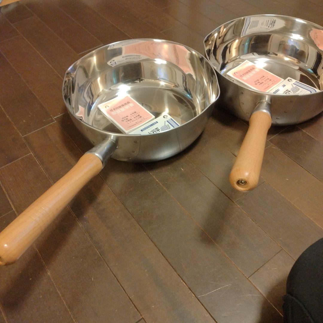 IH　ガス対応　本間製作所 仔犬印　雪平鍋27cm5.2Lステンレス製2点セット