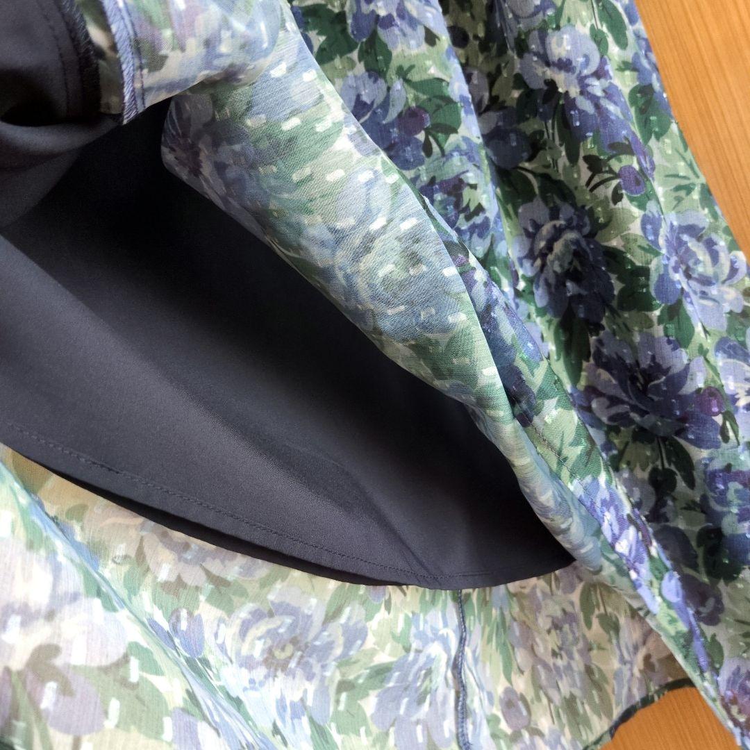 美品 ローラアシュレイ 花柄 ワンピース ケラウェイ柄 青 ブルー 匿名