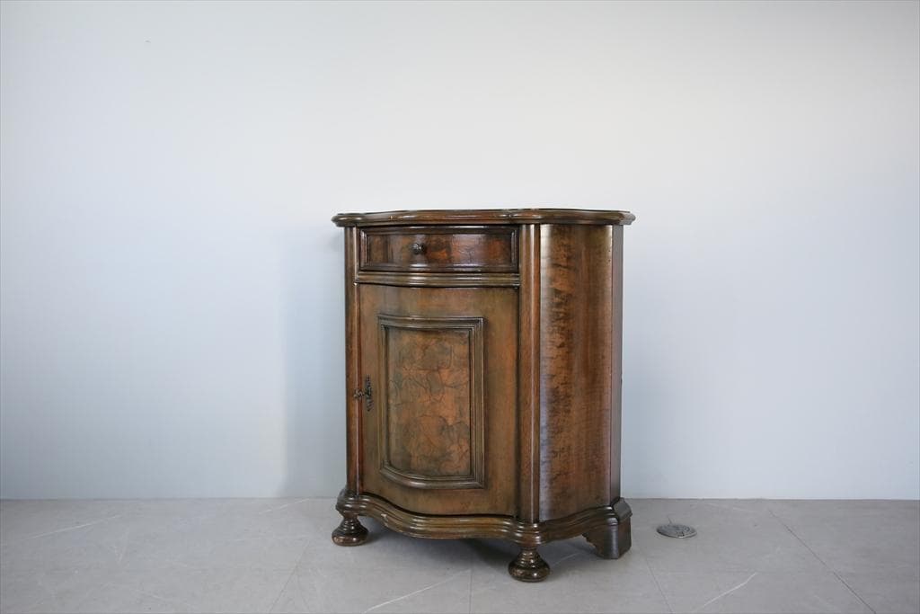 フランスアンティーク木製ホールテーブル机/サイドテーブル/飾り棚(90-90)