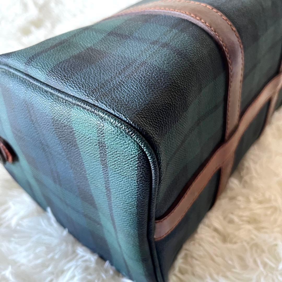 ✨美品✨ポロラルローレン ミニボストン バッグ　PVCレザー ブラックウォッチ