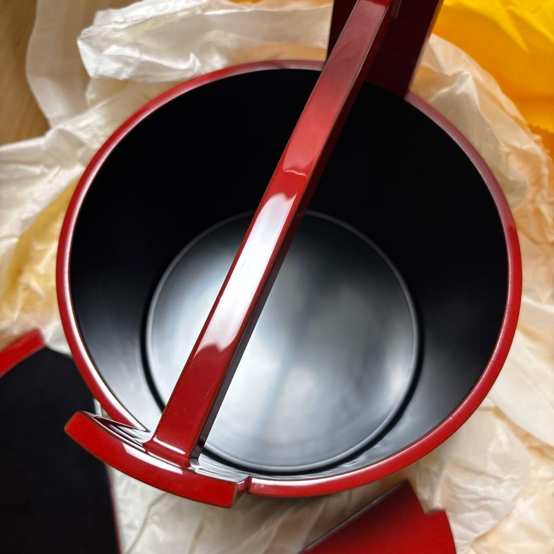 輪島塗り漆器 手桶水指　塗師幸悦