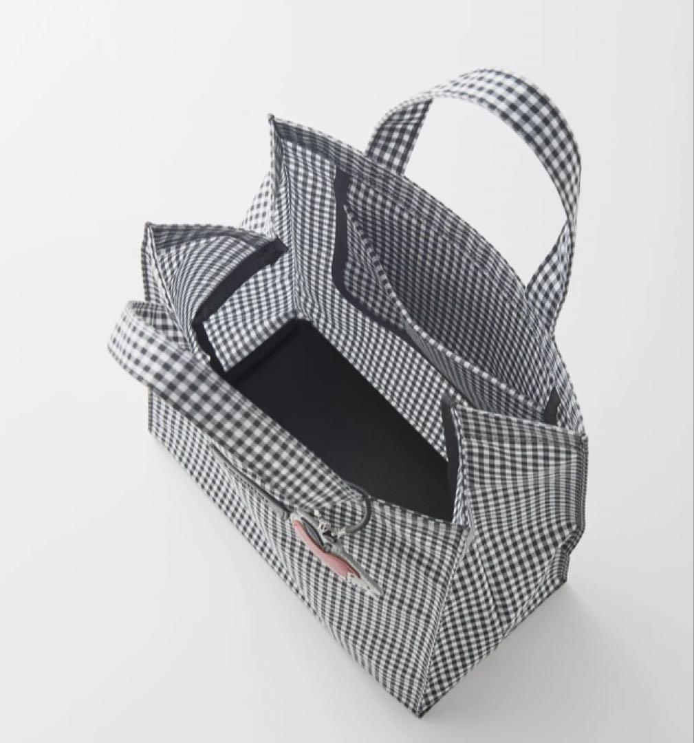 【新品】ファミリア ギンガムチェック トートバッグ ブラック