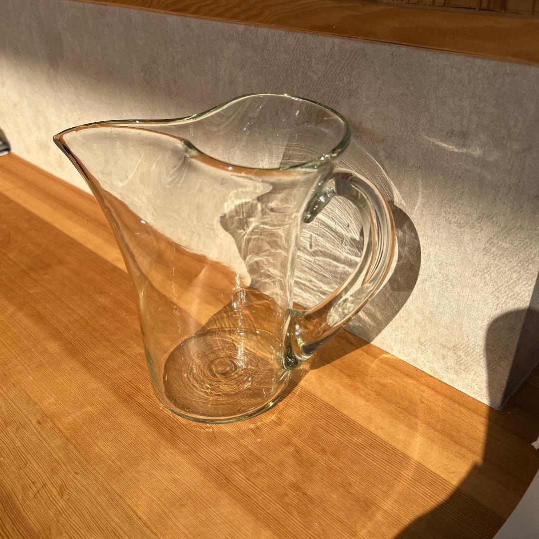 ペリカンピッチャー　奥原硝子　琉球ガラス