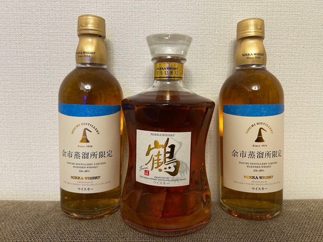 ニッカウィスキー鶴1本・余市蒸留所限定品2本 計3本セット【送料無料】