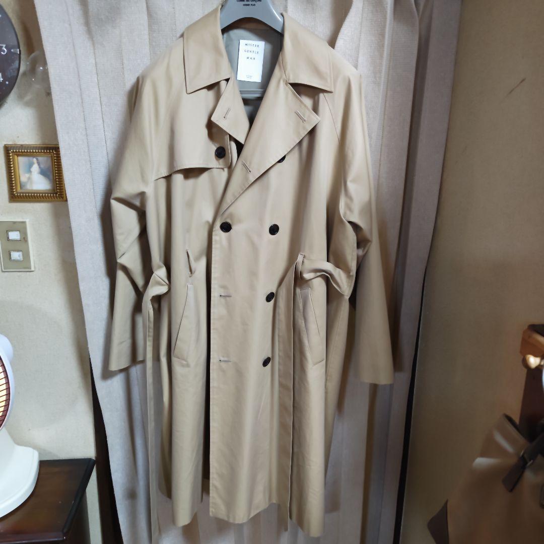 MISTER GENTLEMAN 背中フェイクレザー切り替え トレンチコート