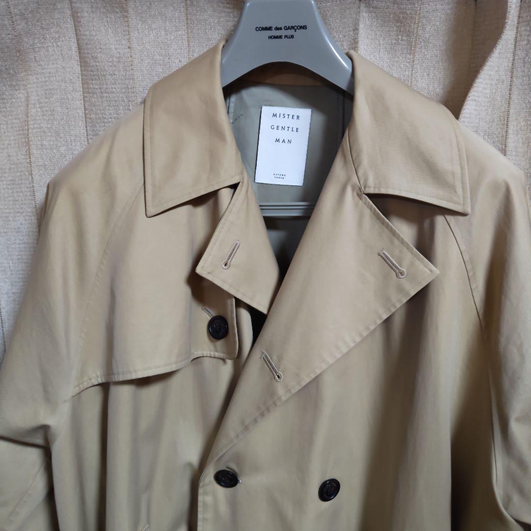 MISTER GENTLEMAN 背中フェイクレザー切り替え トレンチコート