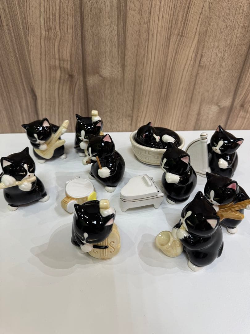 黒猫オーケストラ10体セット　黒猫音楽隊　黒猫楽団
