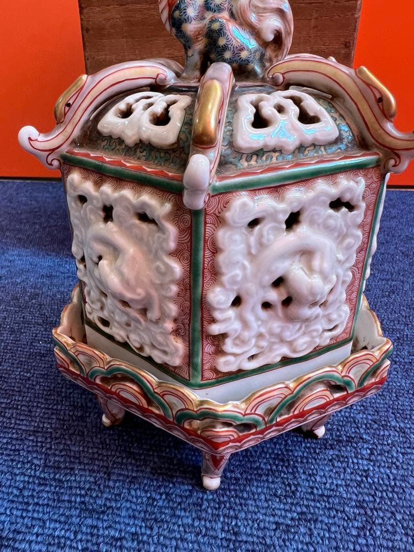 925 中国　骨董　龍型香炉　時代物