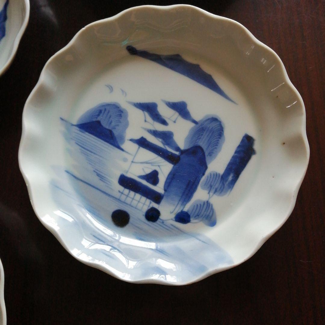 伊万里　染付輪花縁皿　10枚　16.3cm　幕末〜明治期