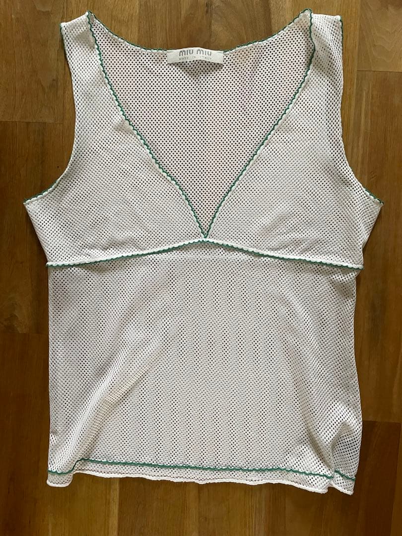 miu miu メッシュ　タンクトップ　キャミソール