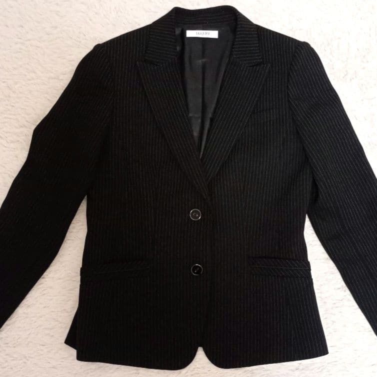 美品✨️Selery レディース スーツ 3ピース 11号 ストライプ