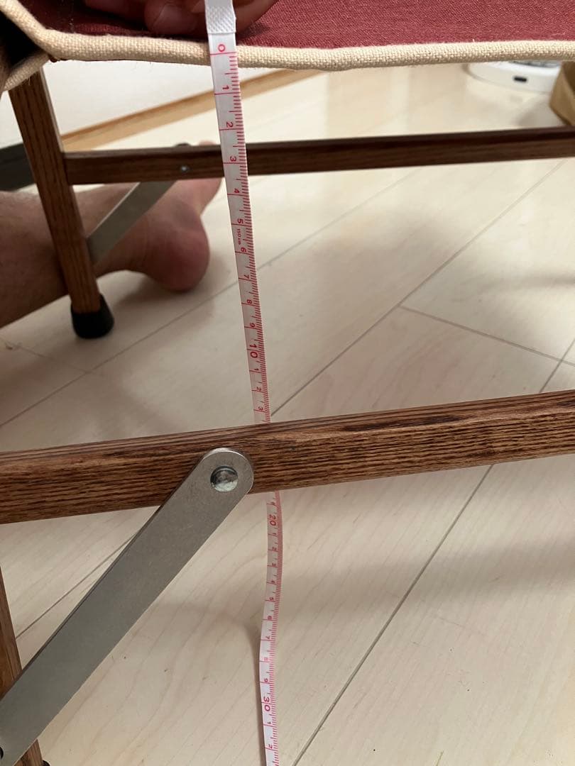 BLACK DESIGN ウッドチェアロー レッド