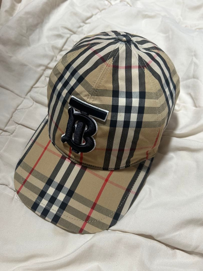 バーバリー チェック柄キャップ TBロゴ