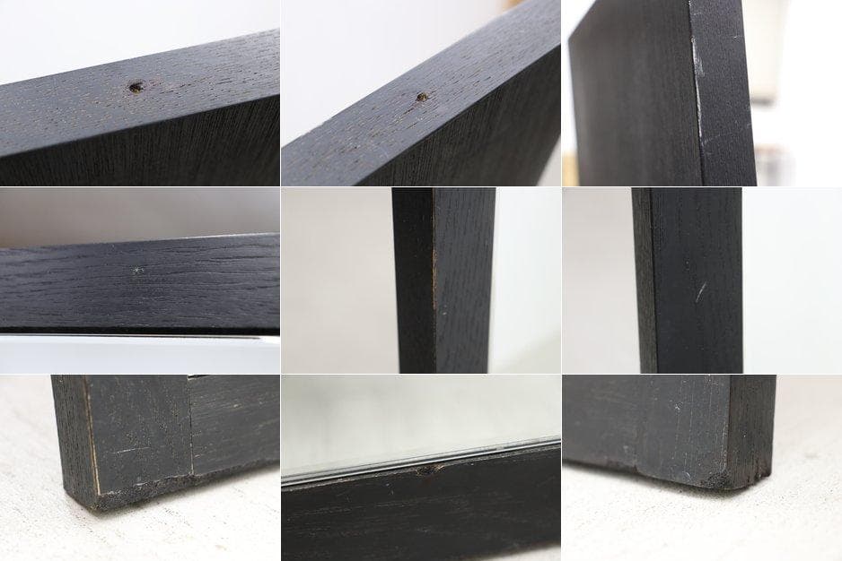 オーク材 ブラック 自立式 ミラー 姿見 全身鏡 モダン アパレル 店舗什器