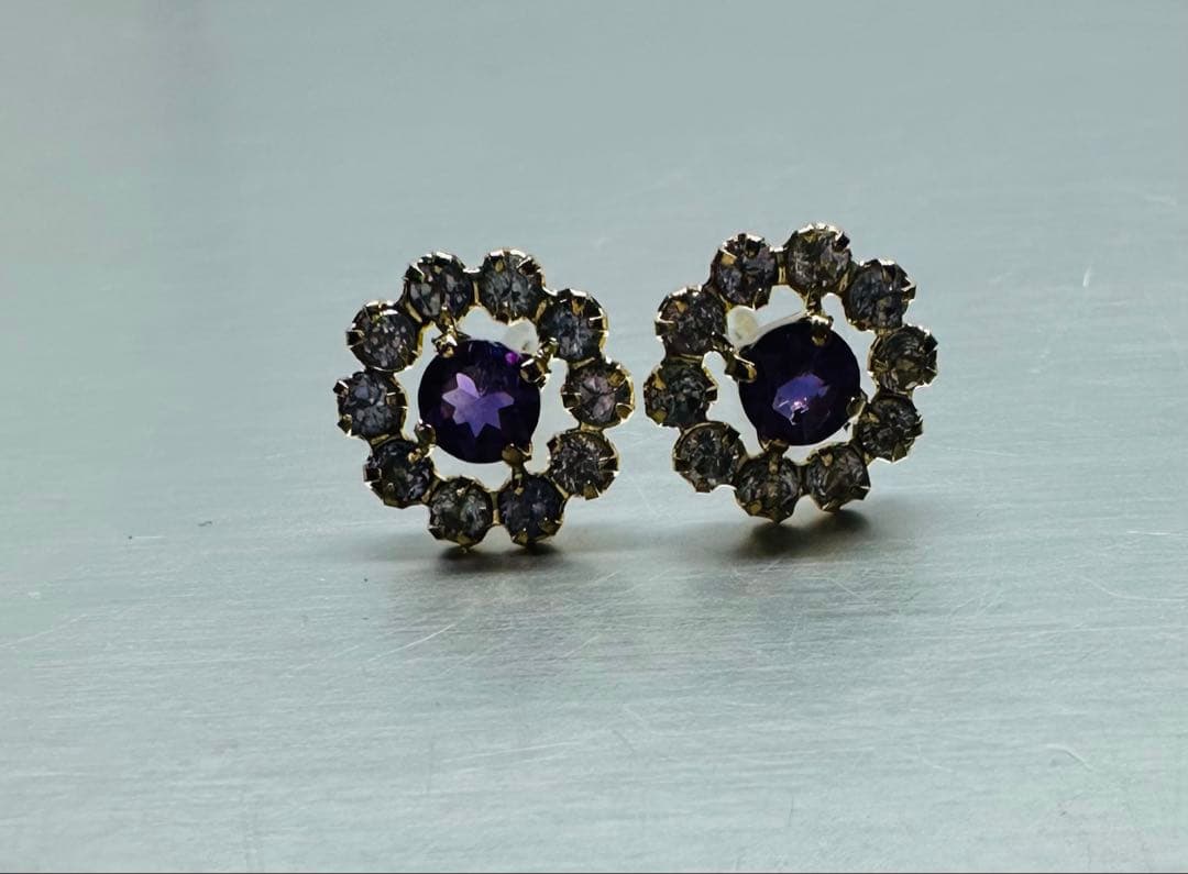 【Thank you セール】K18 お花のような華やかなピアス!可憐に輝きます