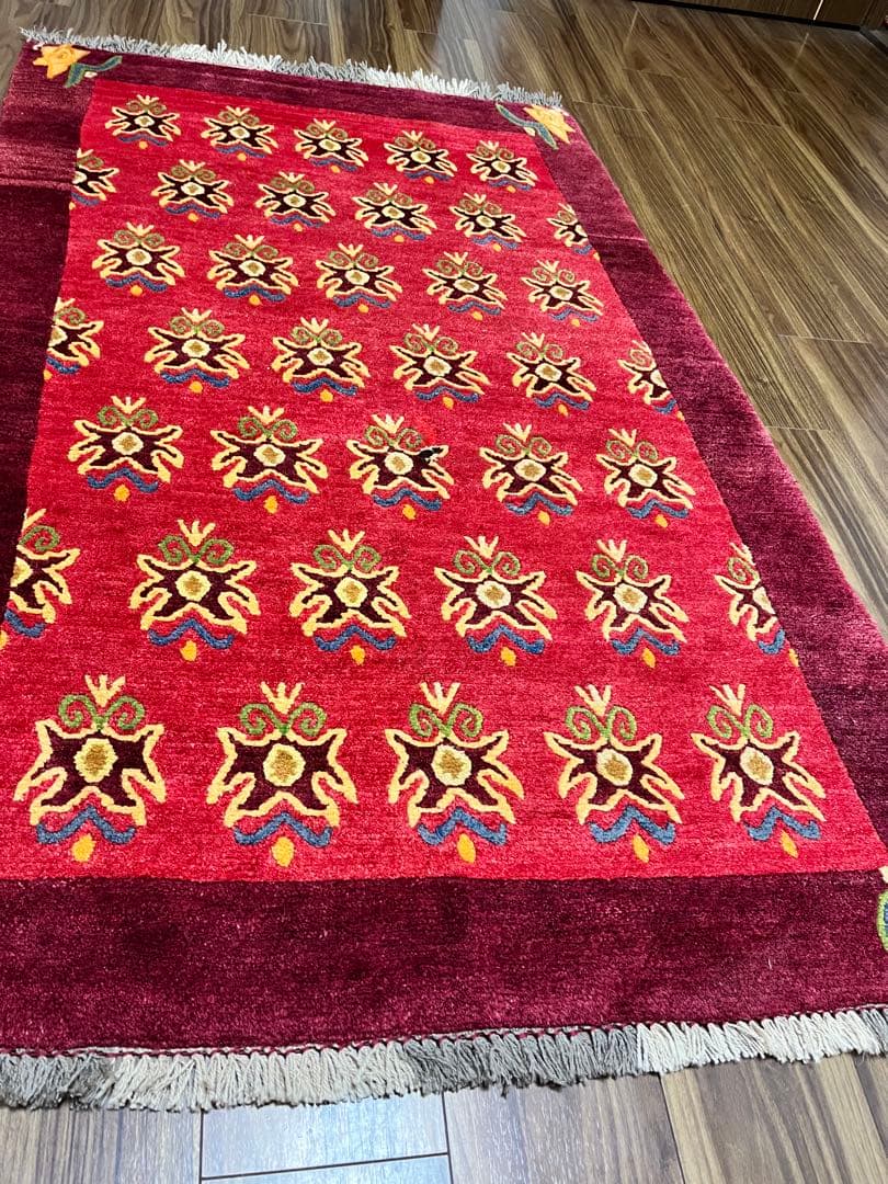 ハンドメイド ギャッベ ラグ 151x91cm