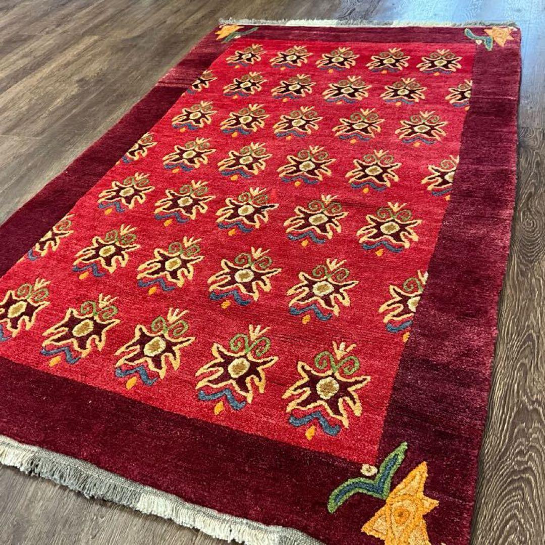 ハンドメイド ギャッベ ラグ 151x91cm