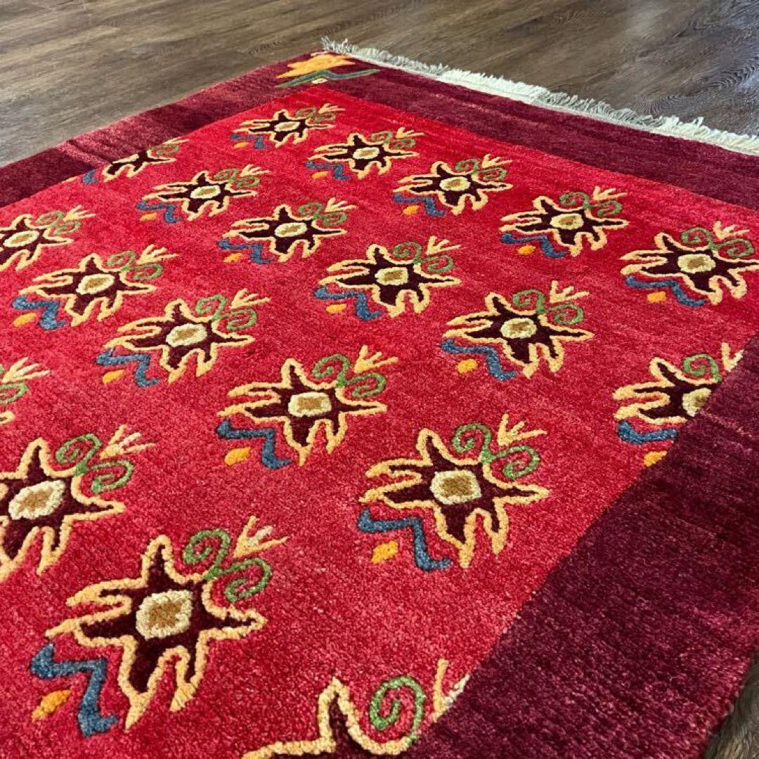 ハンドメイド ギャッベ ラグ 151x91cm