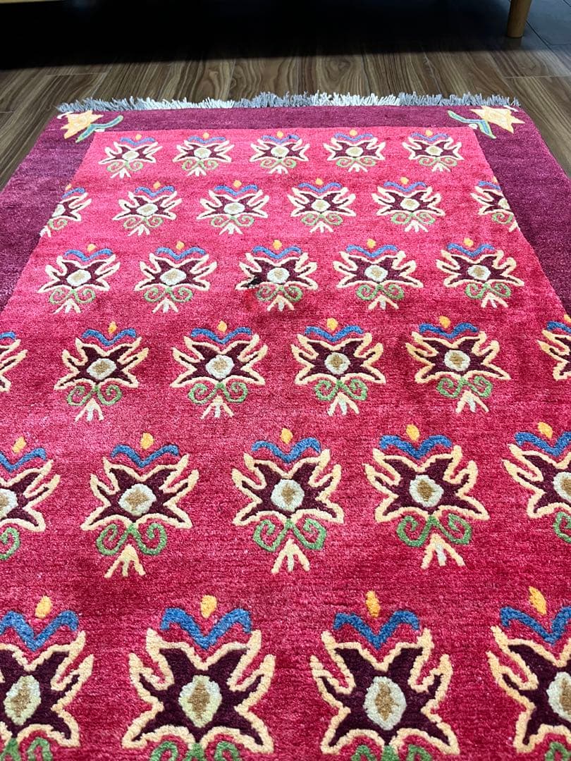 ハンドメイド ギャッベ ラグ 151x91cm