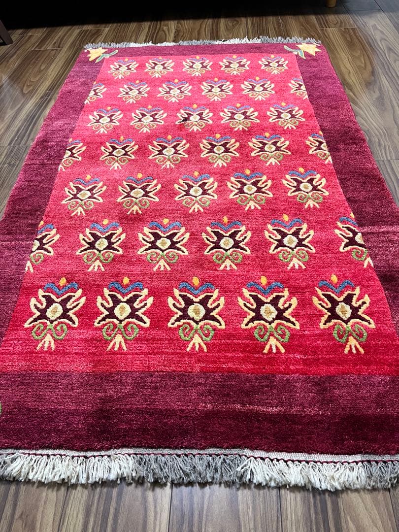 ハンドメイド ギャッベ ラグ 151x91cm