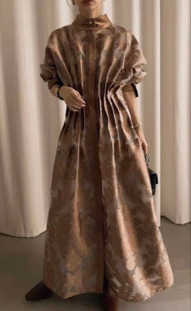 【専用」アメリ　und sheer jacquard tuck dress