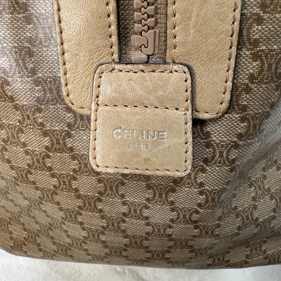 良品☆ CELINE セリーヌ　ミニボストンバッグ　マカダム柄　ベージュ