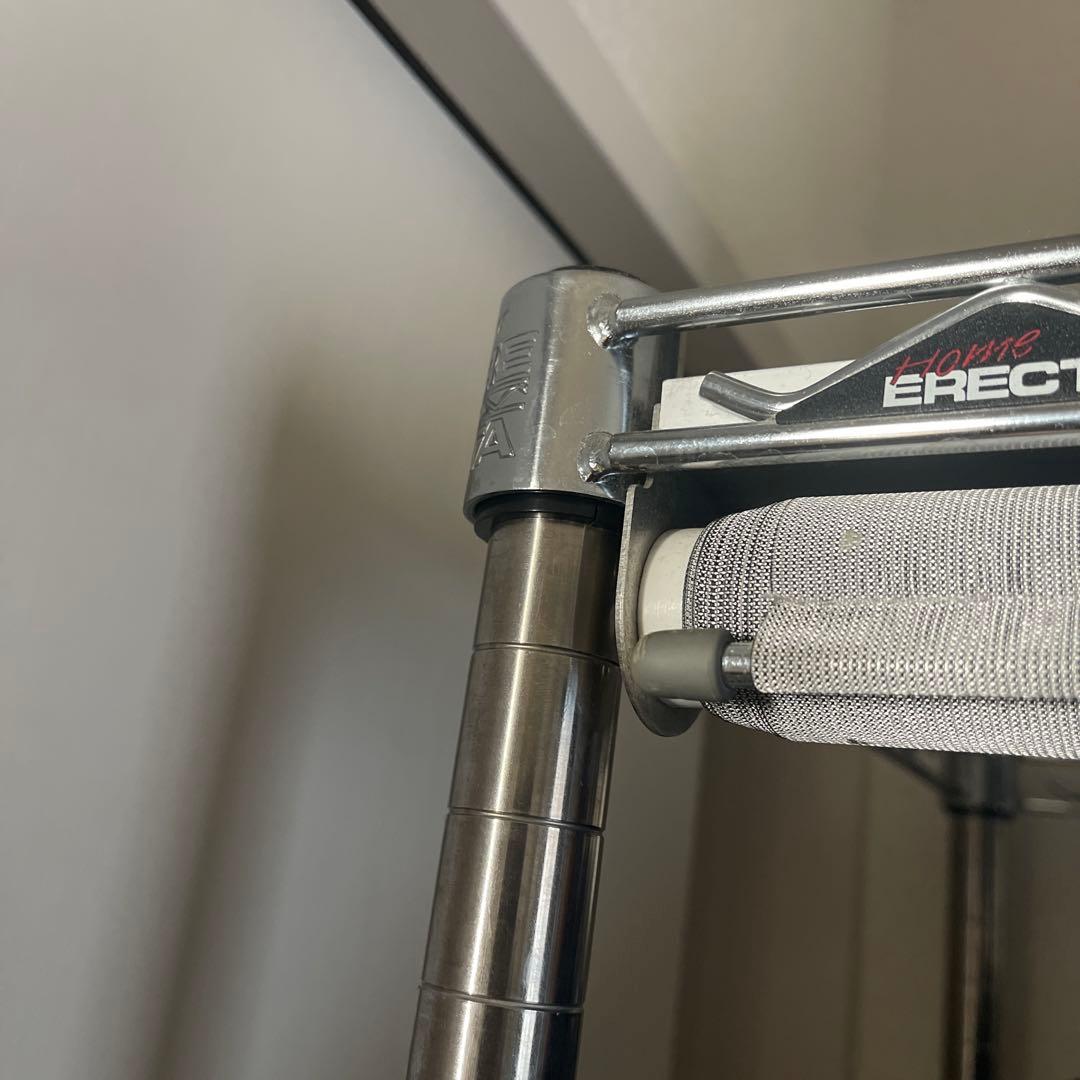  ERECTA シェルフスクリーン付き　スチールラック　ハンガーラック