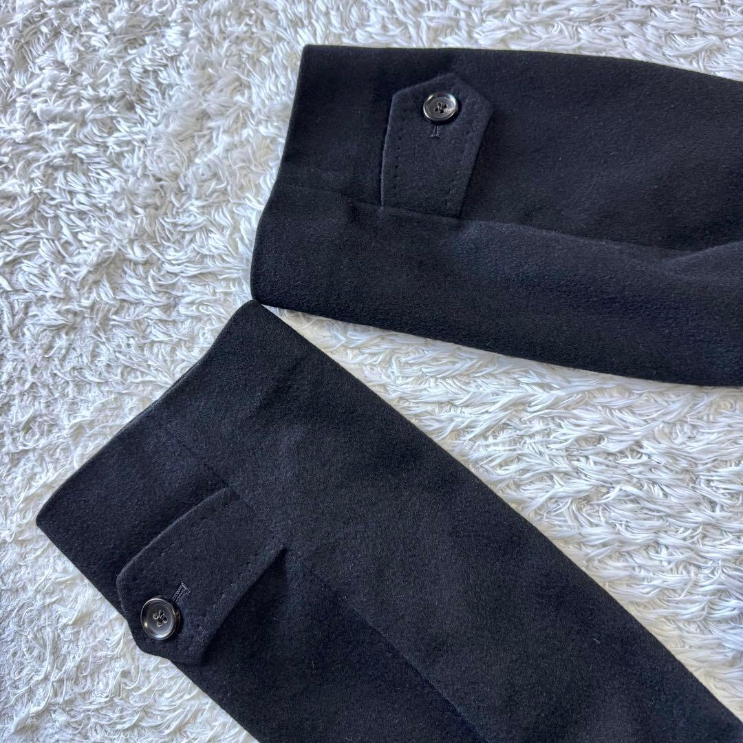 極美品　ベルモーレ　カシミヤ100％　ステンカラーコート　黒　ブラック　XL