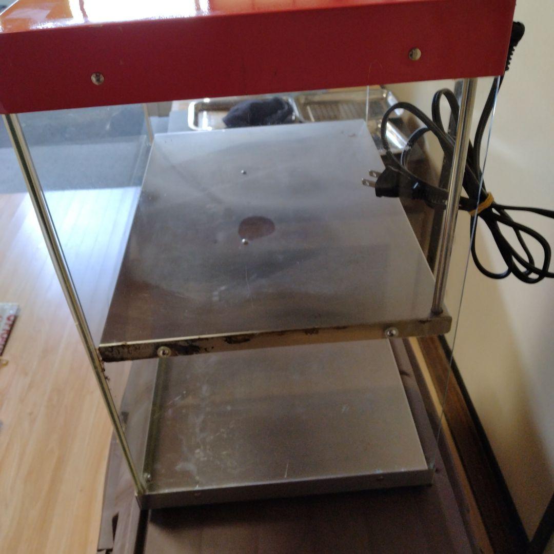 赤い二段式ホットショーケースディスプレイケース＋付属品　ジャンク品