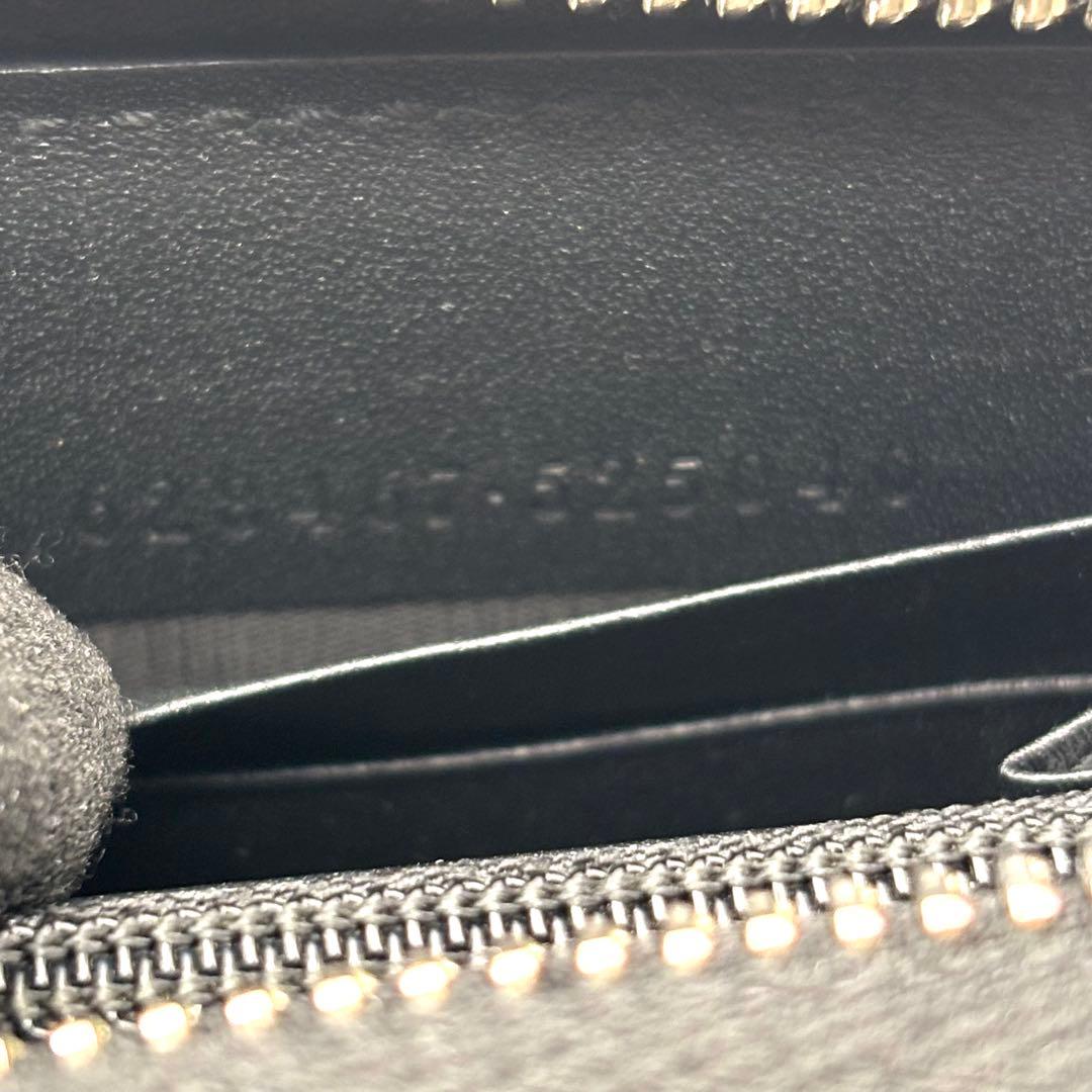 希少 グッチ 長財布 3Dアートプリント ラウンドファスナーレザー ブラック