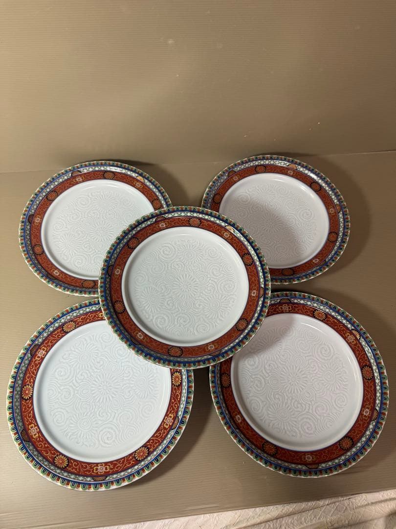 2812 林九郎窯　大皿　5客　27cm 未使用