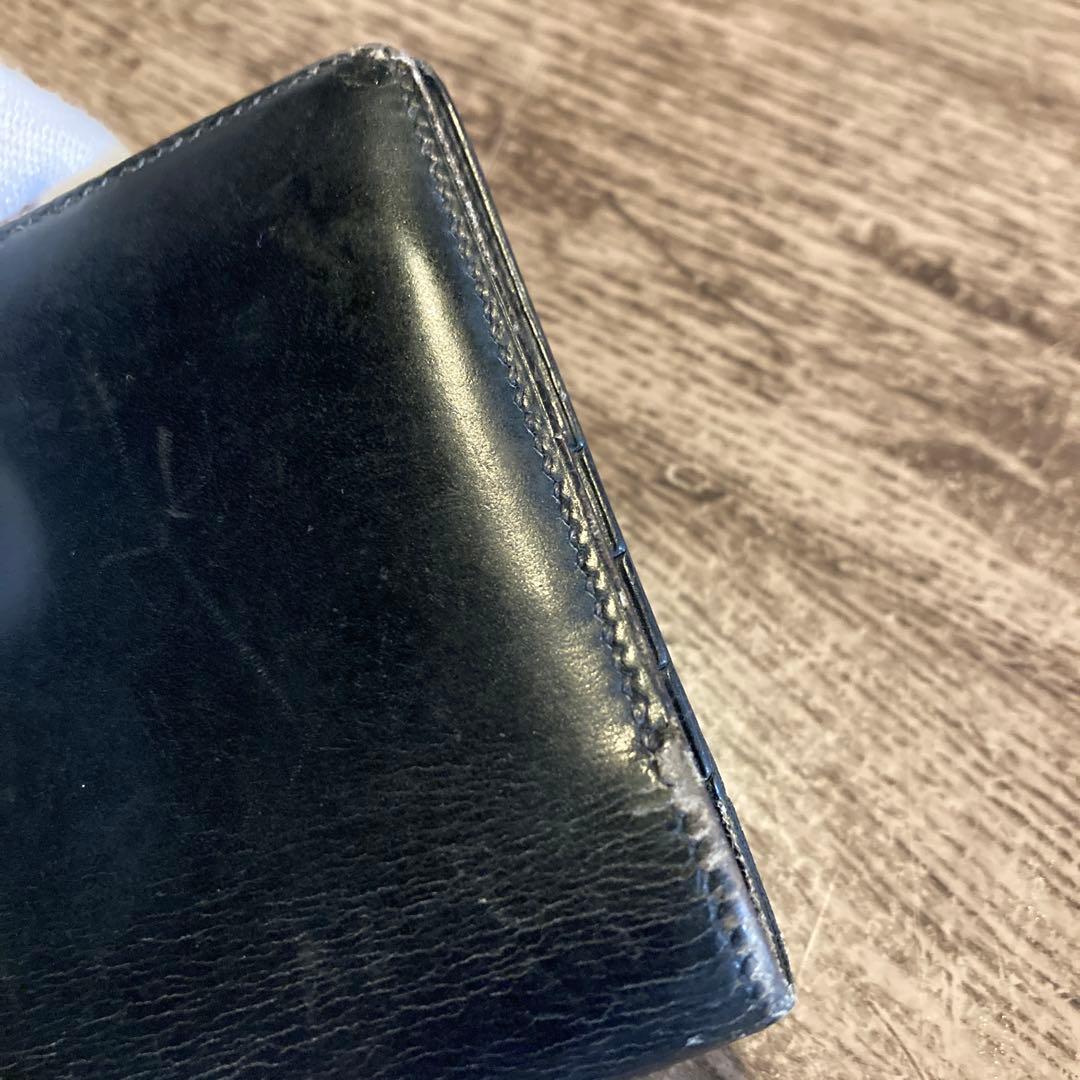 HERMES 折り財布 ★ヴィンテージ 〇U刻印、1991年製、黒レザー