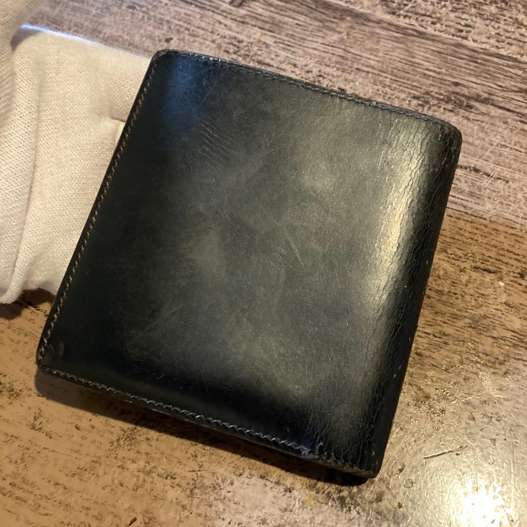 HERMES 折り財布 ★ヴィンテージ 〇U刻印、1991年製、黒レザー