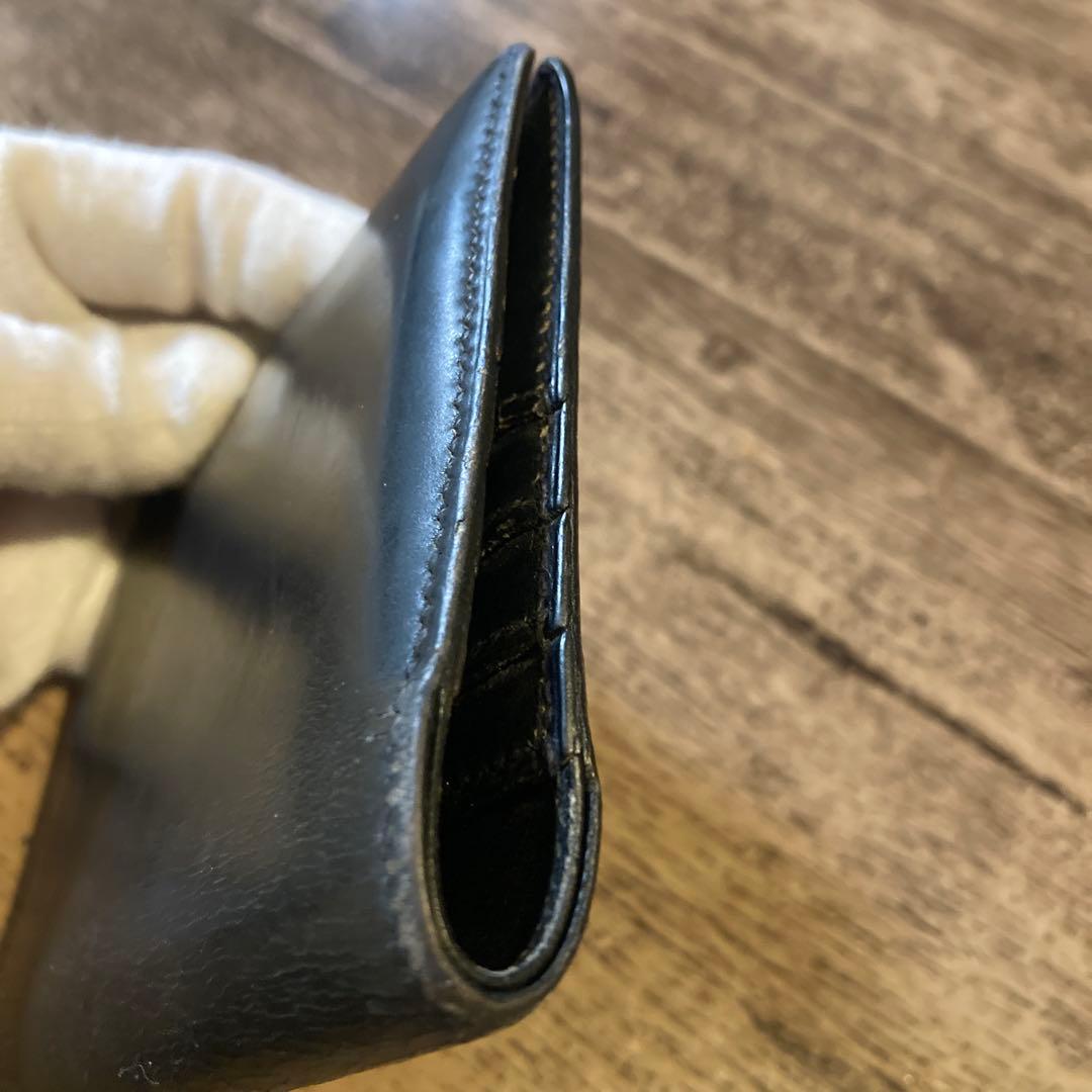 HERMES 折り財布 ★ヴィンテージ 〇U刻印、1991年製、黒レザー