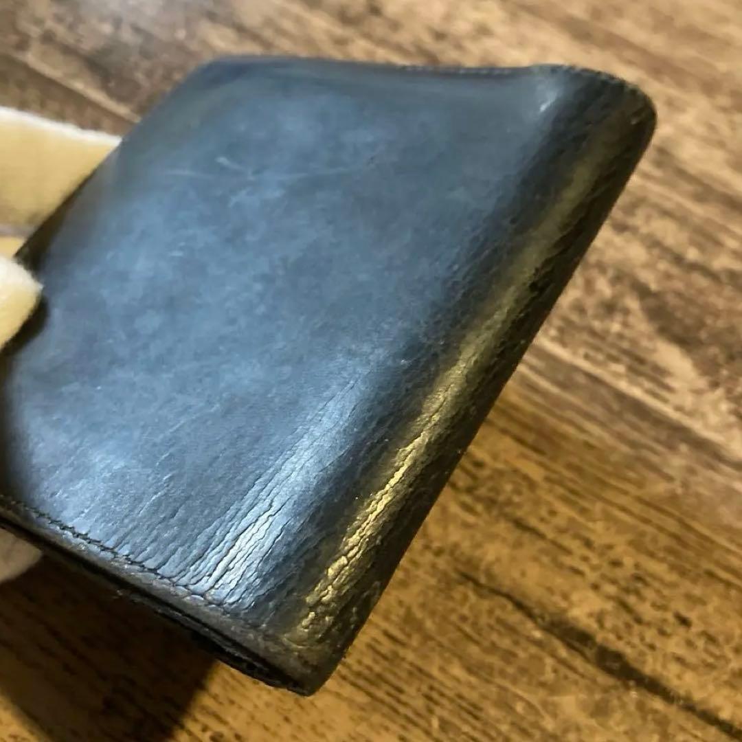 HERMES 折り財布 ★ヴィンテージ 〇U刻印、1991年製、黒レザー