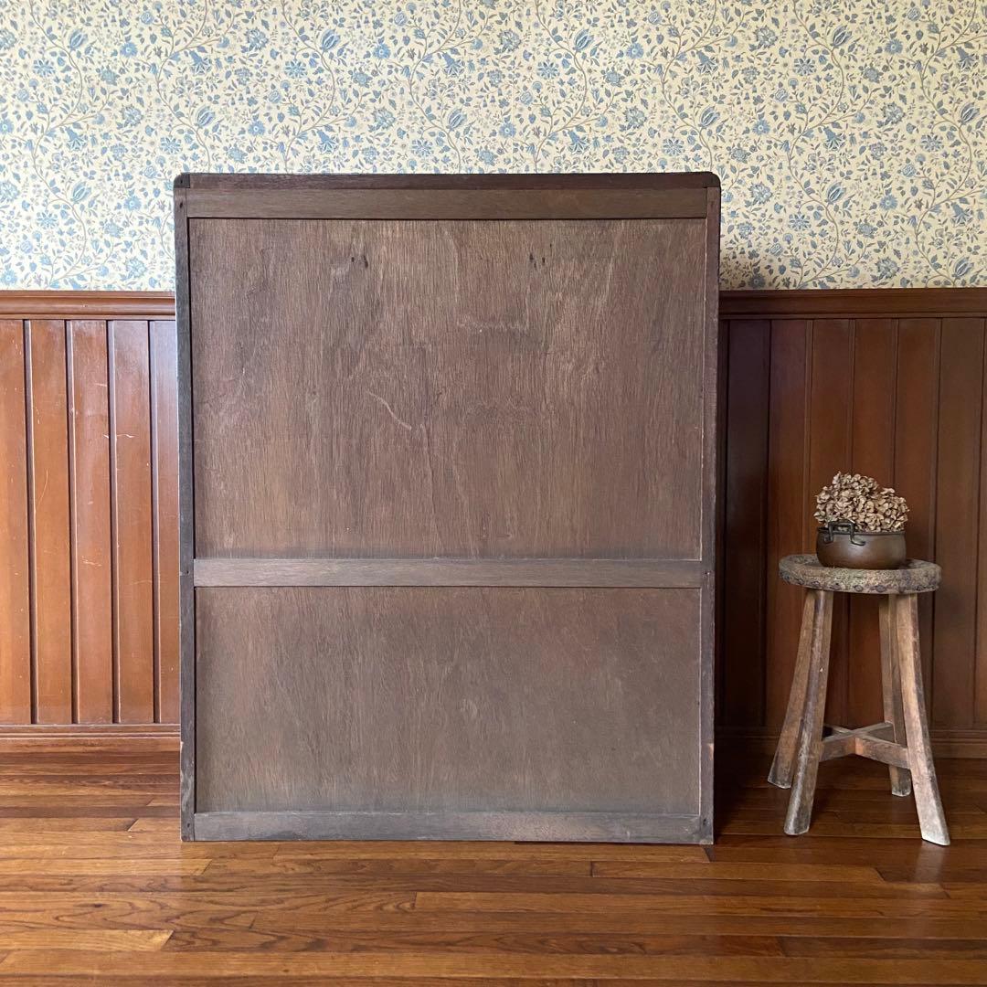 大正ロマン　アンティーク家具　6段　　丸摘みのチェスト