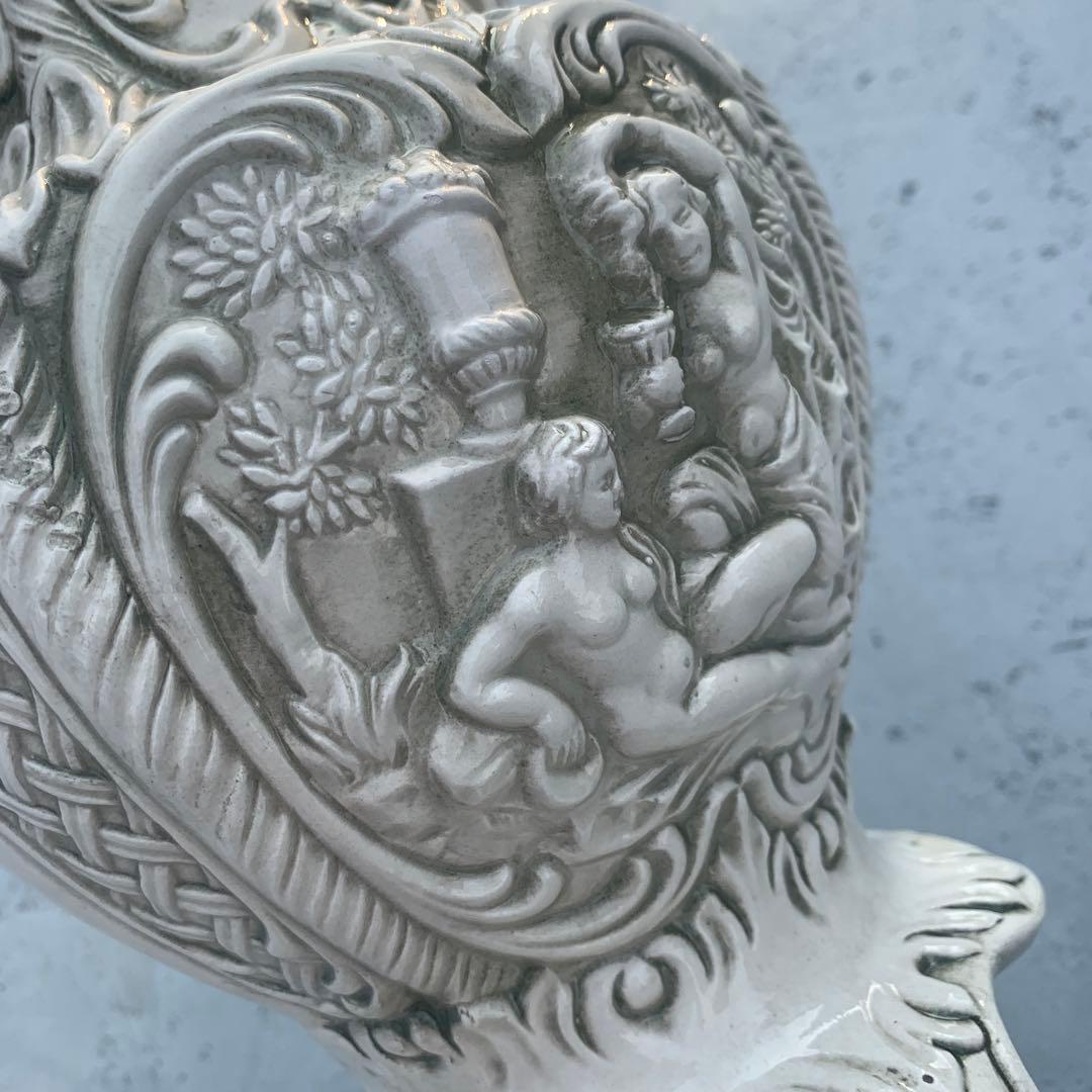 アンティーク花瓶イタリア製フラワーベース ロココ調クラシック 手描き